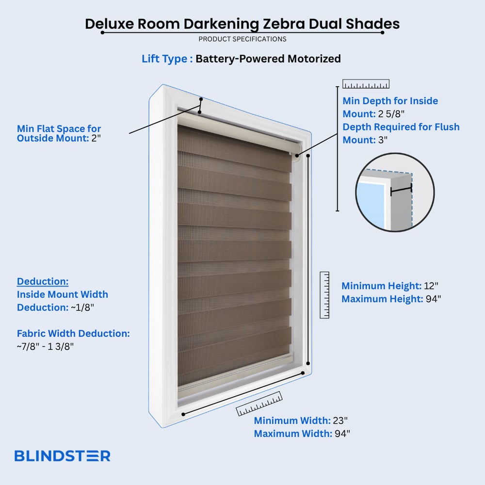 Deluxe Room Darkening Zebra Dual Shades  dimensions diagram 4 of 4