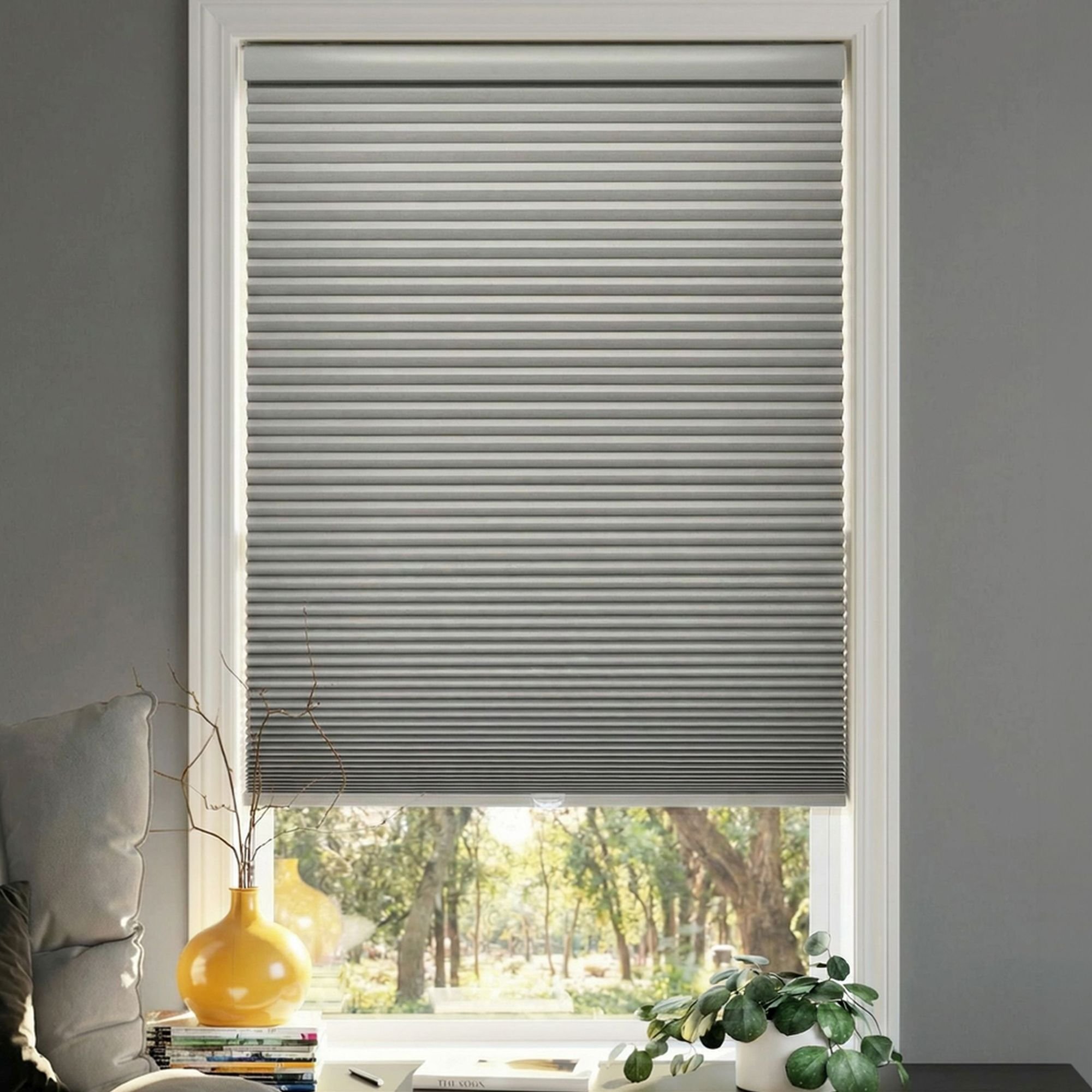 Cordless Blackout Single Cellular Shades - Dove Grey