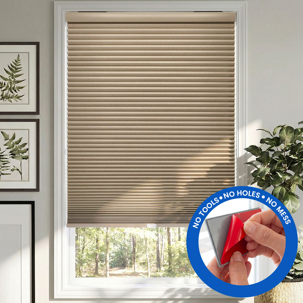 No Tools Cordless Blackout Single Cellular Shades - Tussah