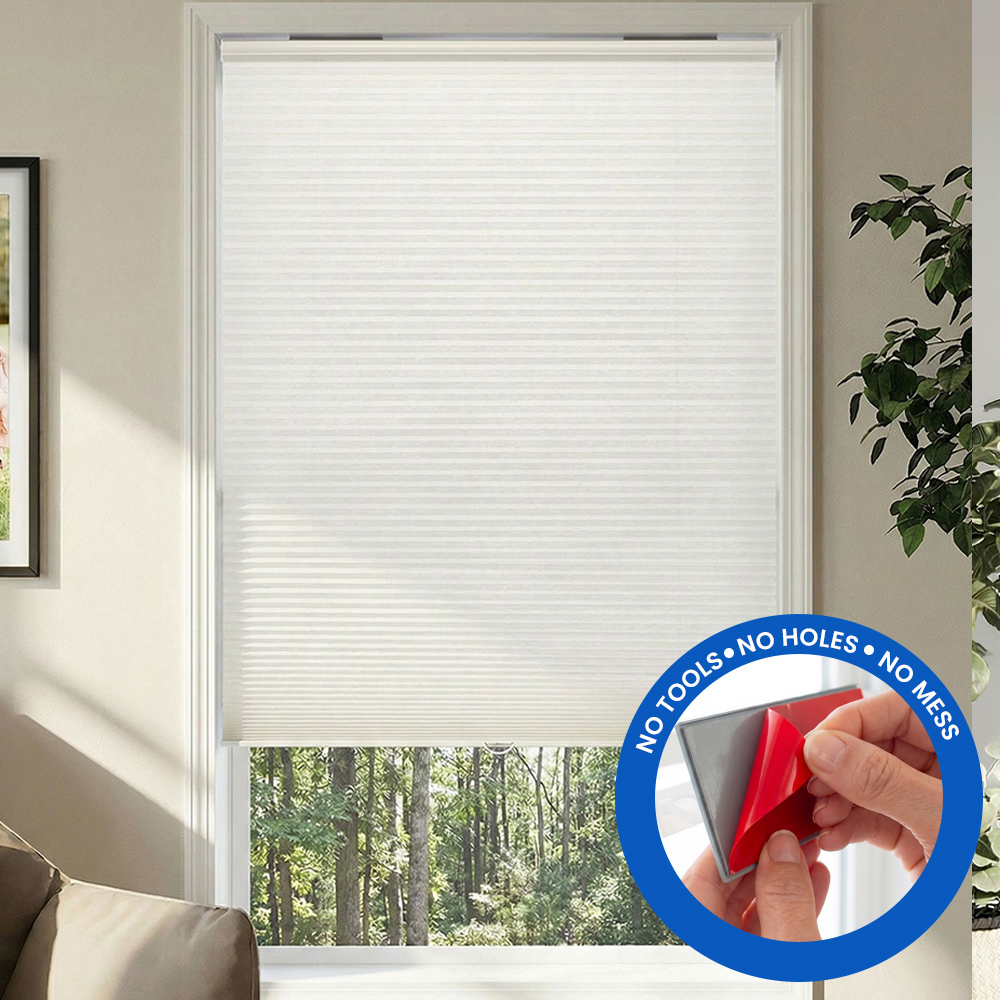 No Tools Cordless Light Filtering Single Cellular Shades - Daylight
