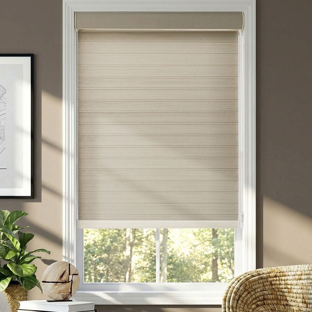 2 Inch Deluxe Room Darkening Sheer Shades  - Hazy Beige