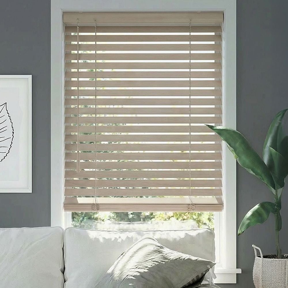 2 Inch Premium Wood Blinds - Weathered Linen