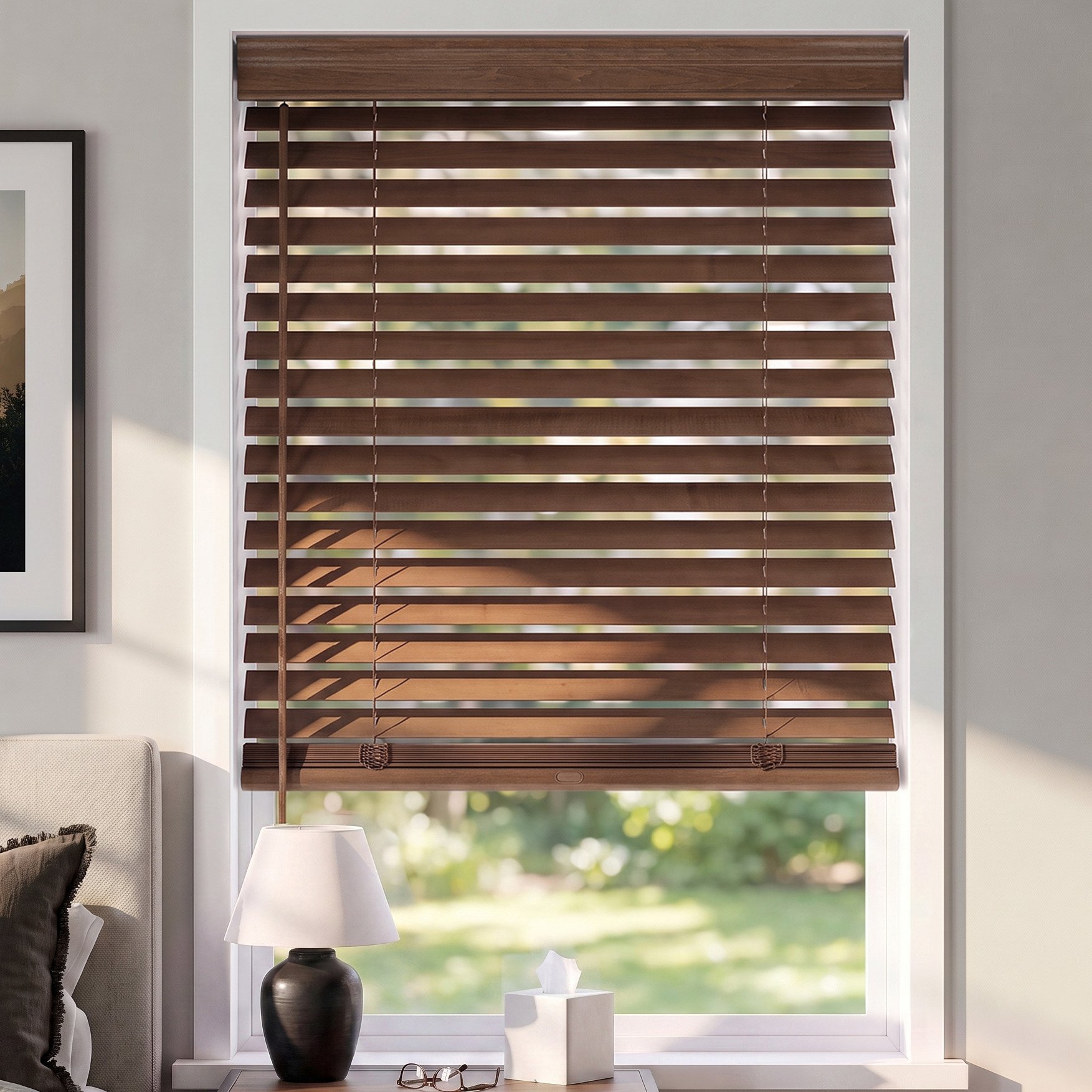 2 Inch Deluxe Wood Blinds - Chestnut