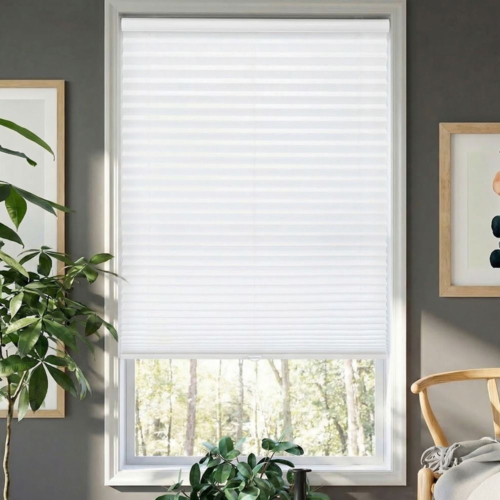 Deluxe Cordless Light Filtering Pleated Shades - Oxford White