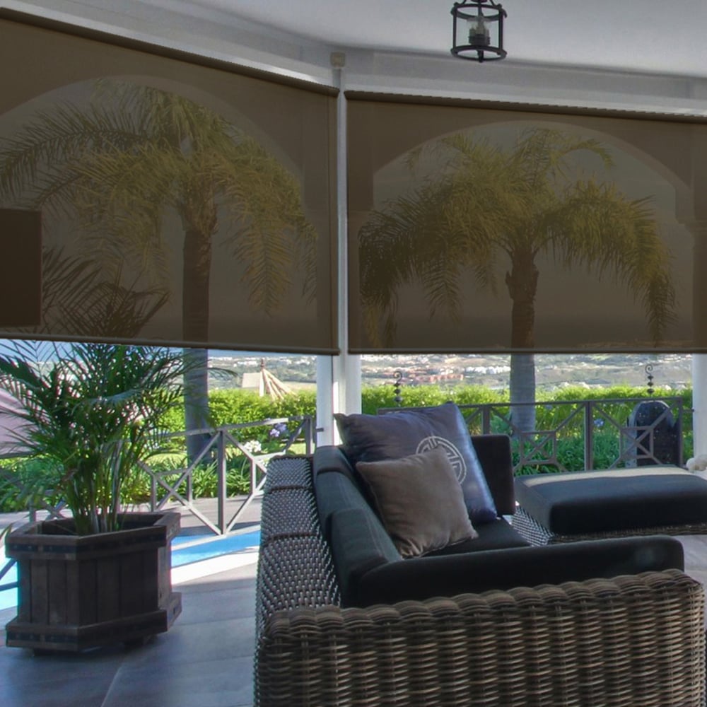 Deluxe Exterior Outdoor Solar Shades - Chocolate