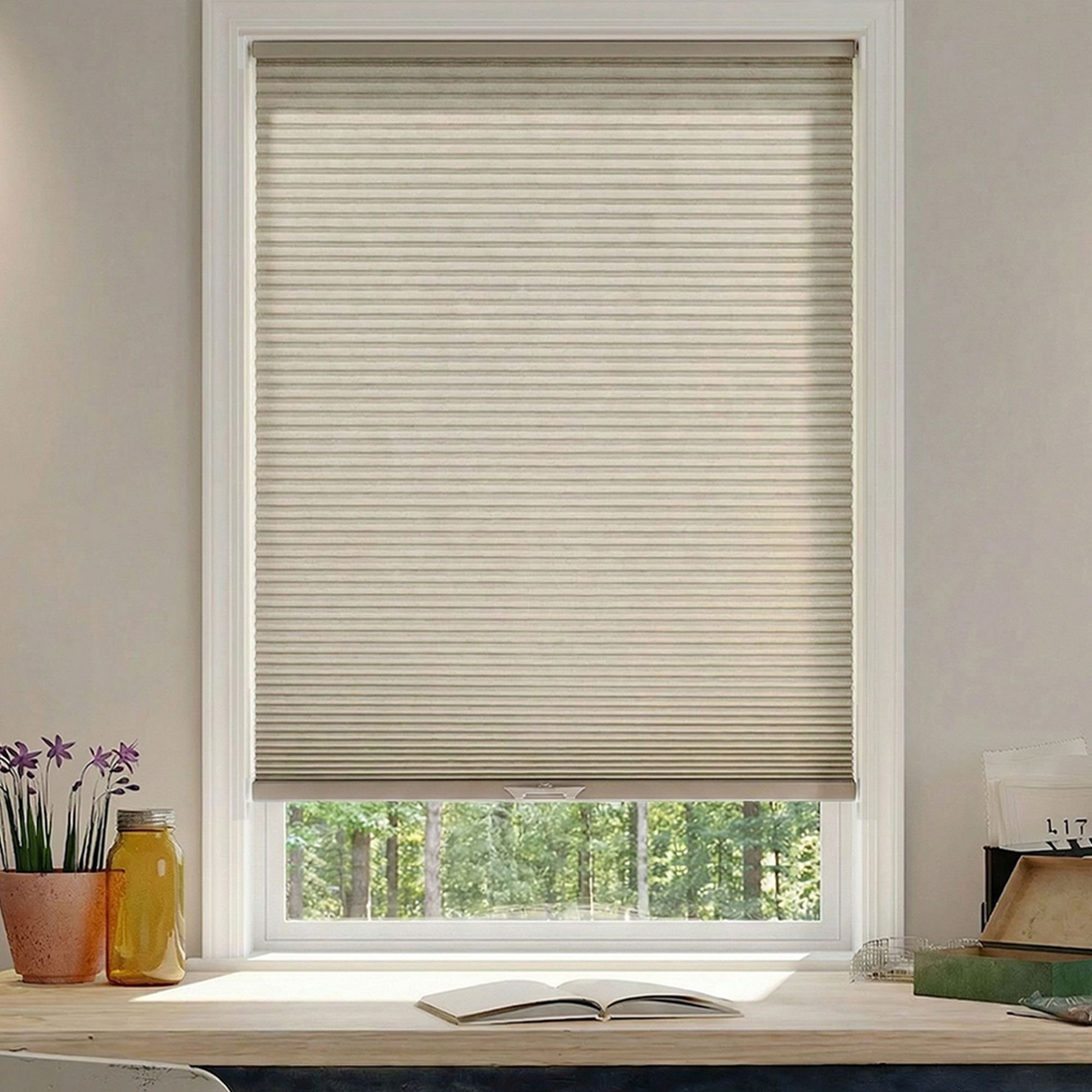 Deluxe Light Filtering Double Cellular Shades - Khaki