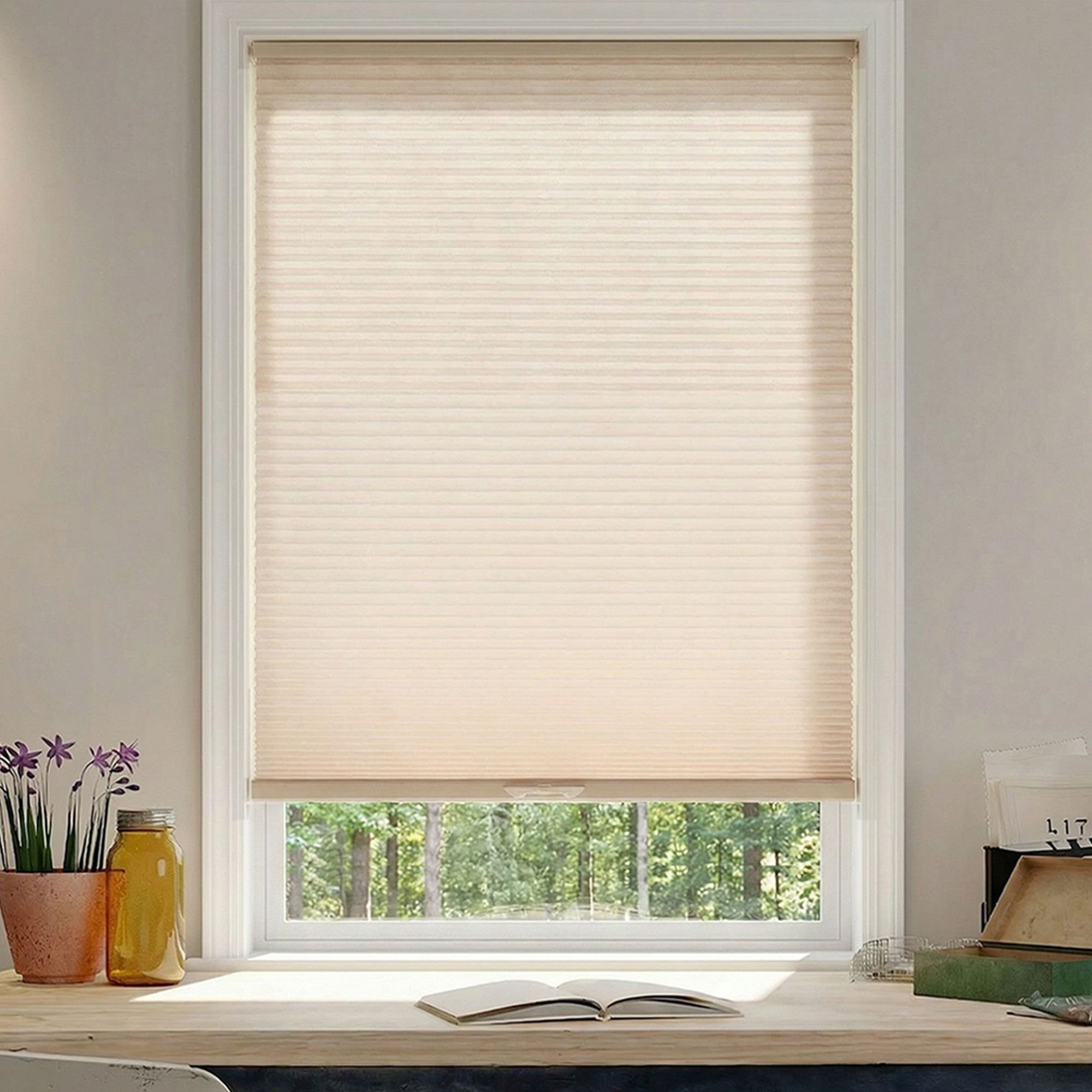 Deluxe Light Filtering Double Cellular Shades in Rosetips