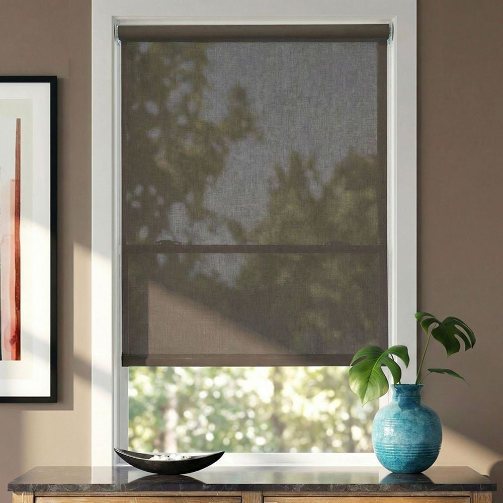Deluxe Light Filtering Solar Shades - Chocolate