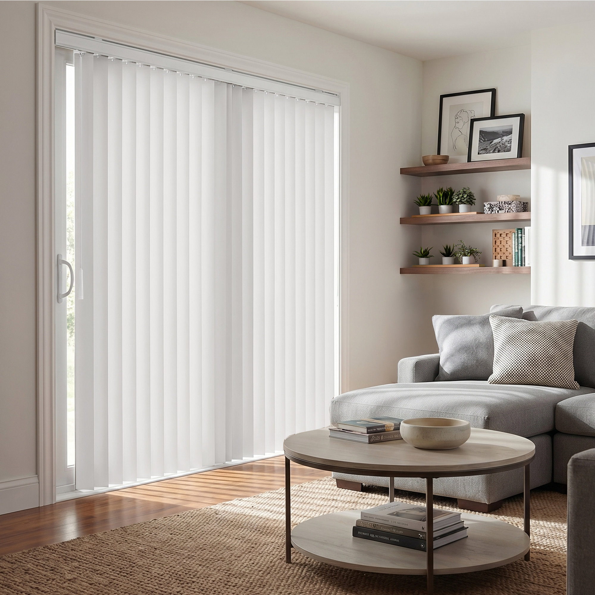 Faux Wood Vertical Blinds - Bright White