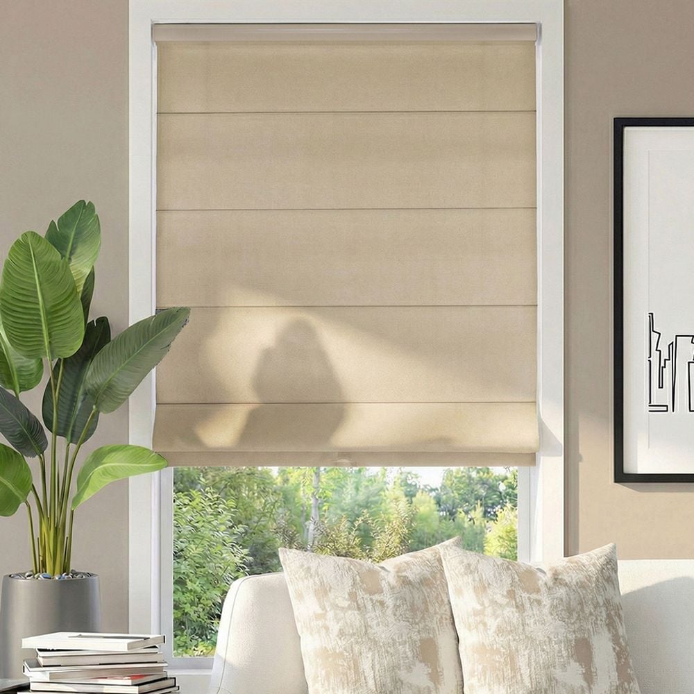 LEVOLOR Plain Fold Roman Shades - Designer Textures - Mink