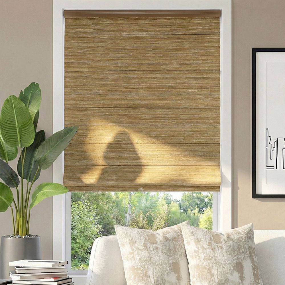 LEVOLOR Plain Fold Roman Shades - Toronto - Antique Gold