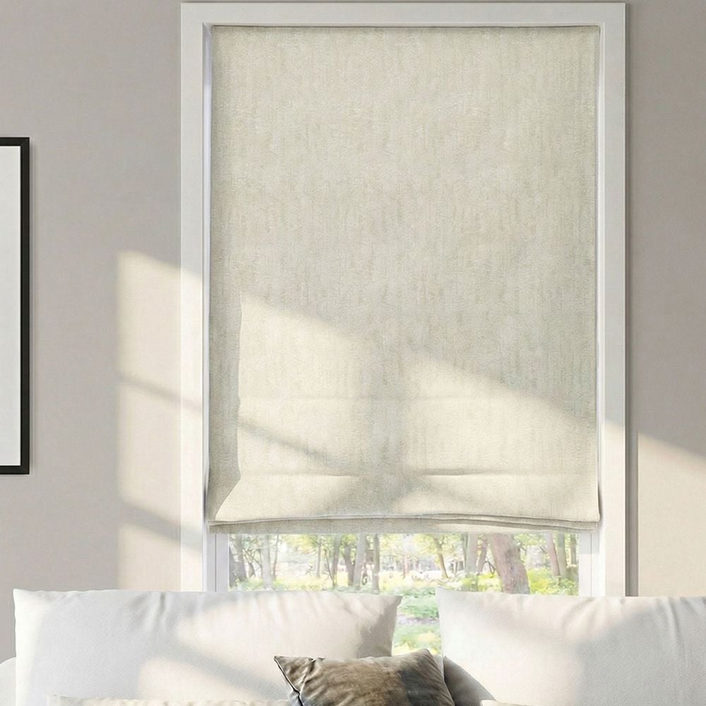 Premium Flat Fold Roman Shades - Monaco Natural - Gold