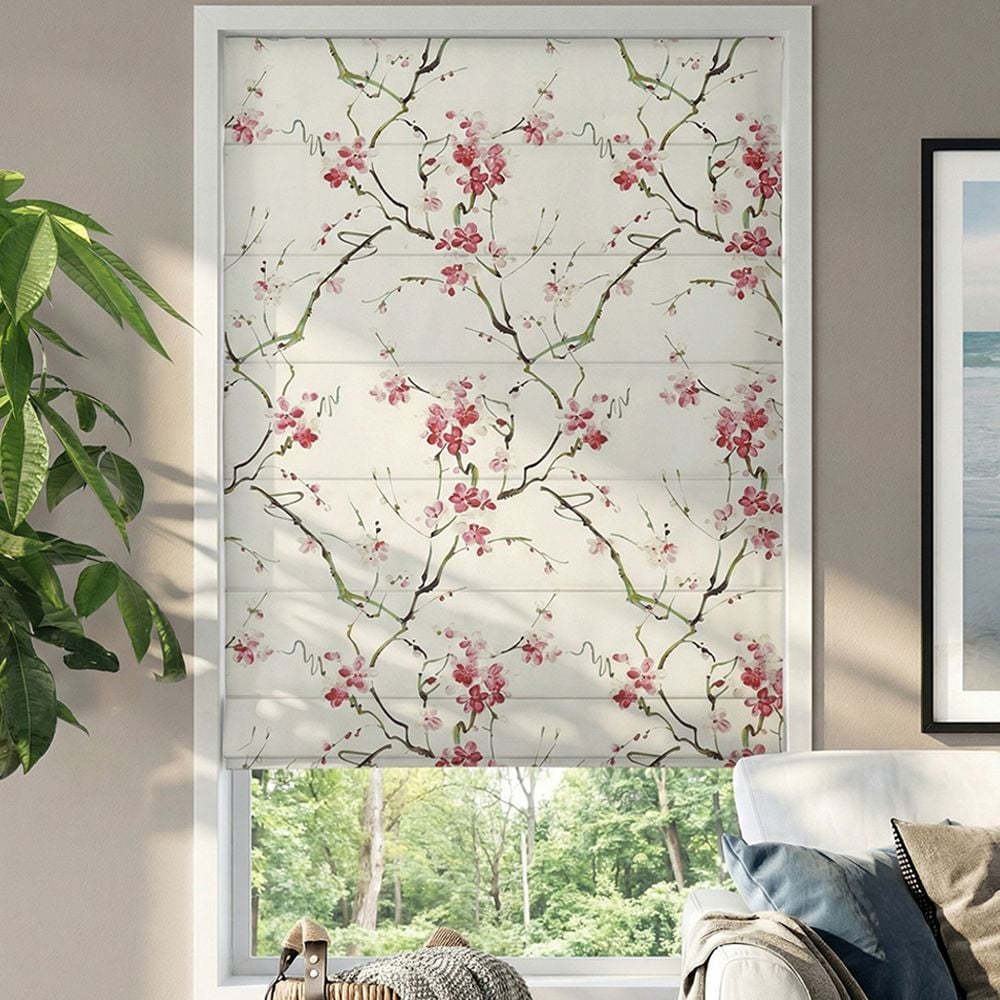 Premium Plain Fold Roman Shades in Nonomi Petal Pink