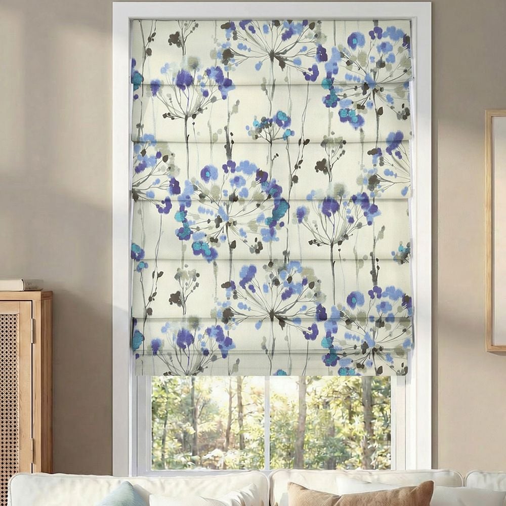 Premium Soft Fold Roman Shades - Dandelion Blue
