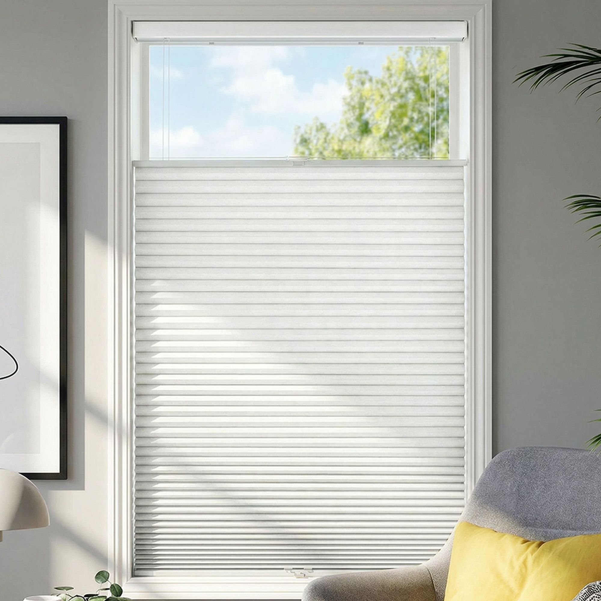 Super Value Cordless Blackout Top Down Bottom Up Single Cellular Shades - Snow