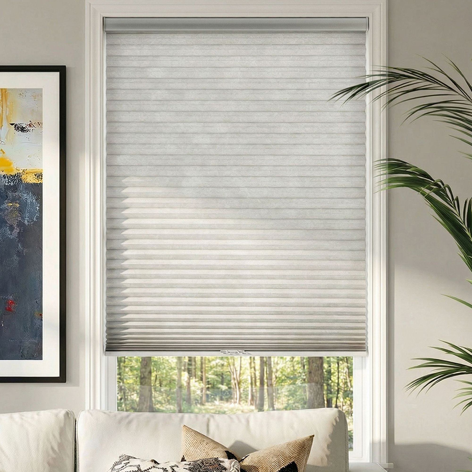 Super Value Cordless Light Filtering Single Cellular Shades - Shadow Grey