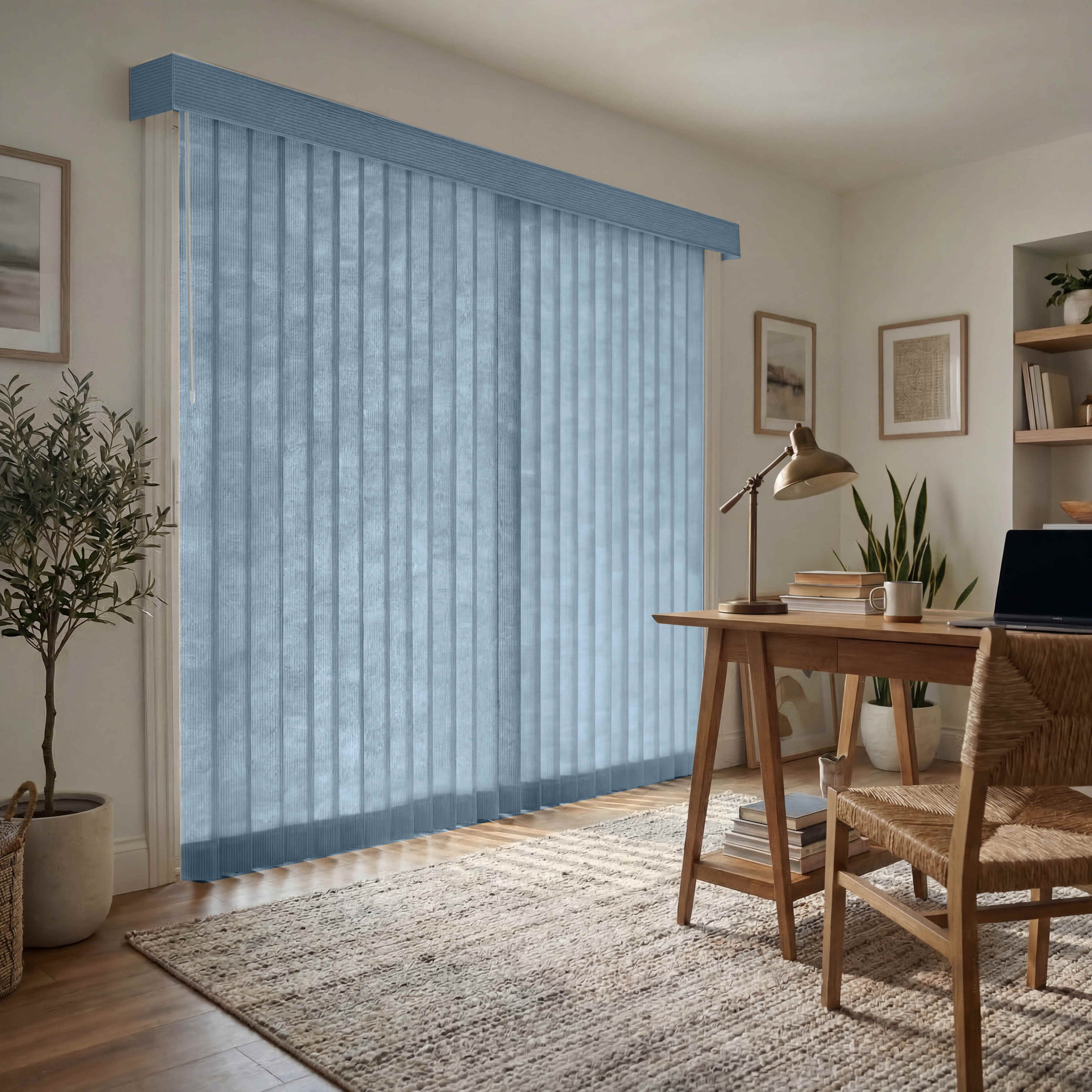 Fabric Vertical Blinds - Sky Blue