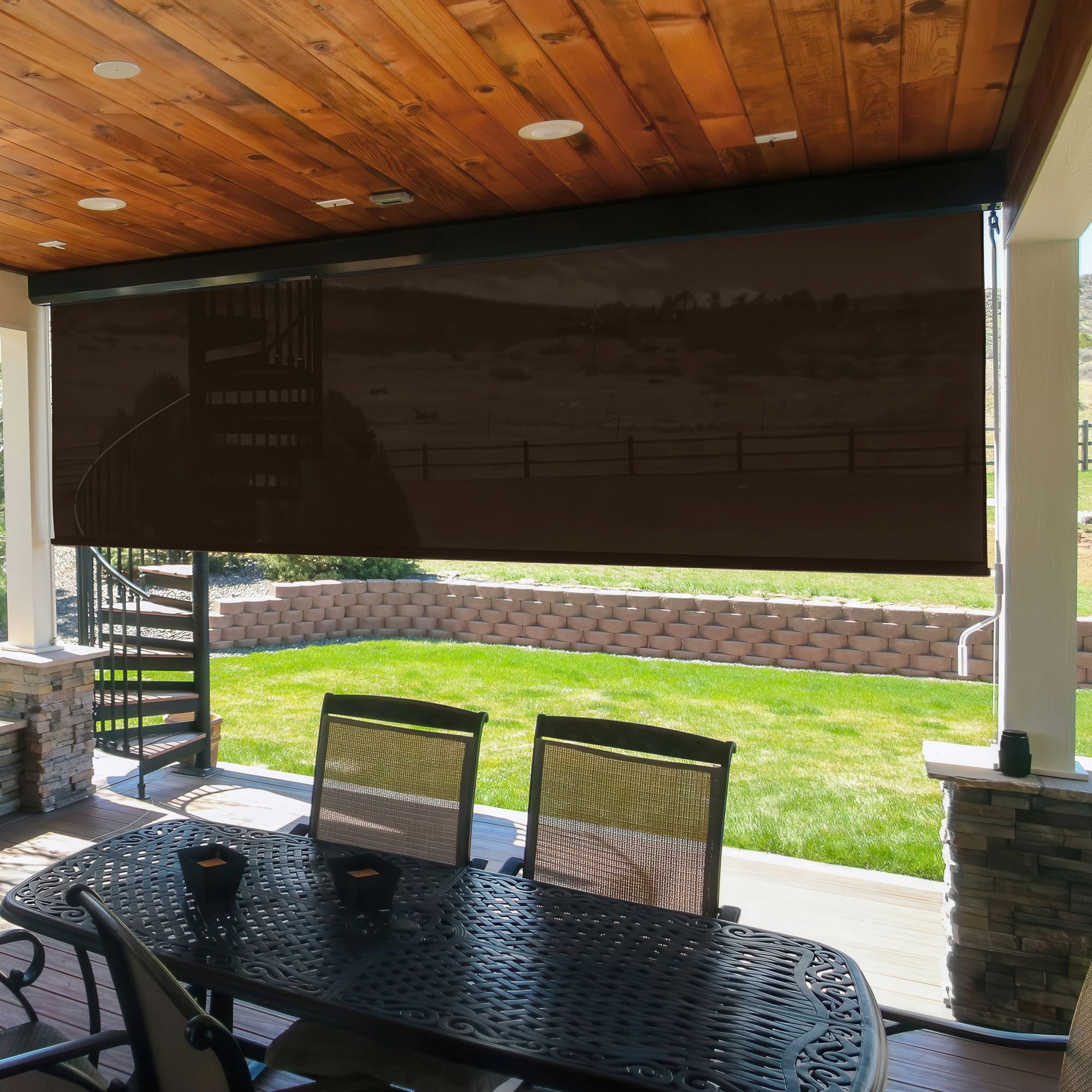 Premium Exterior Outdoor Solar Shades - Charcoal/Bronze