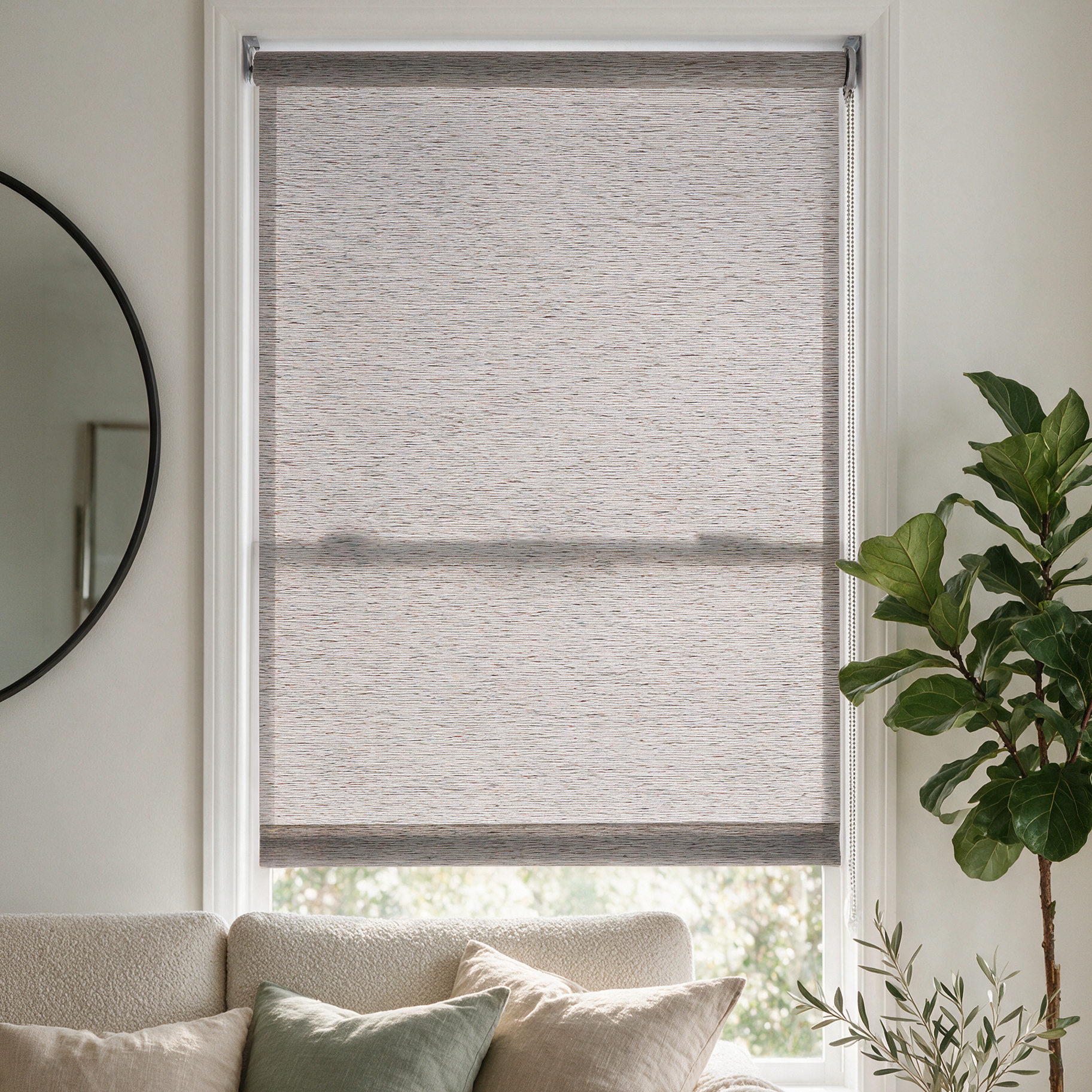 Performance Light Filtering Fabric Roller Shades - Pebblestone