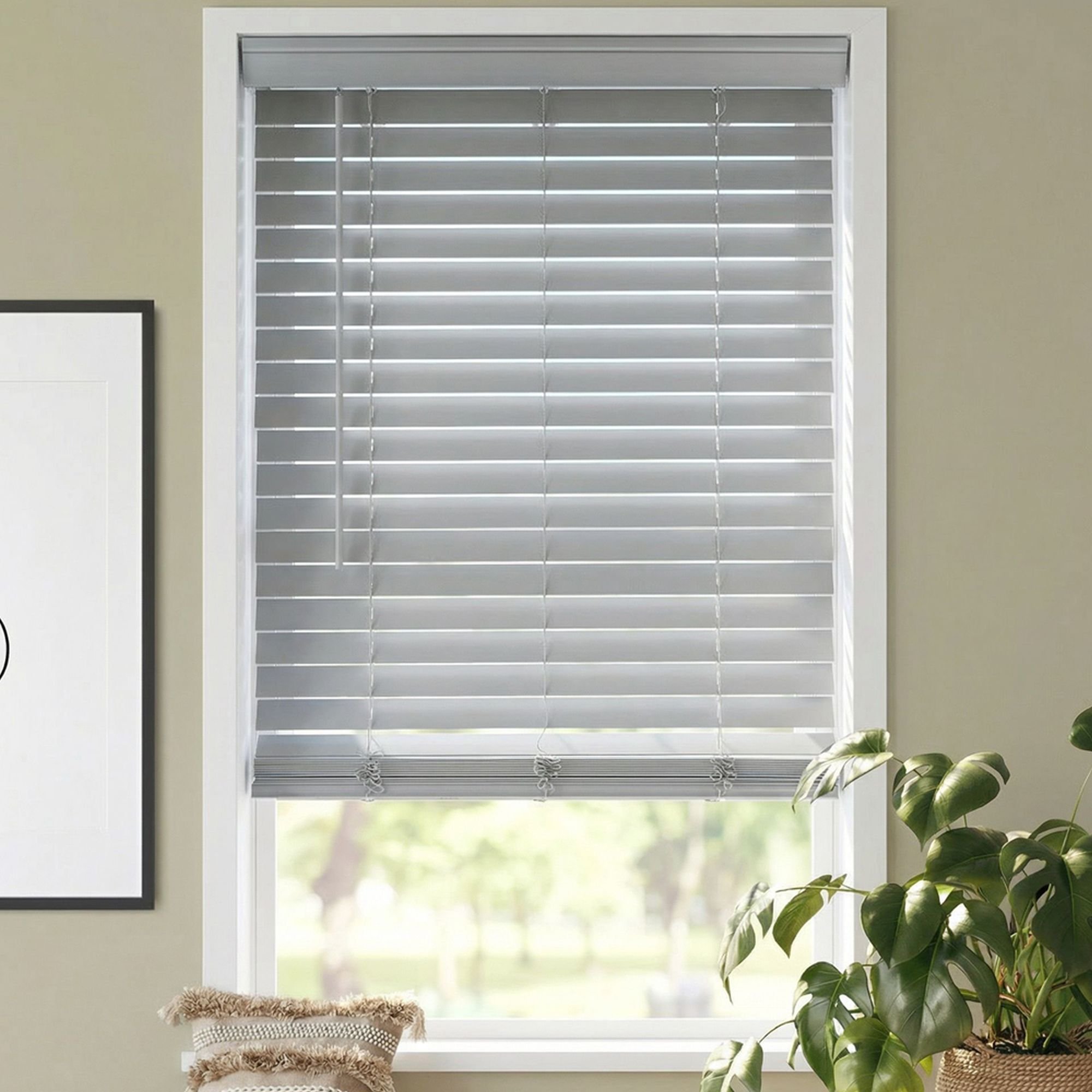 LEVOLOR 2 Inch Classic Value Faux Wood Blinds - Light Gray