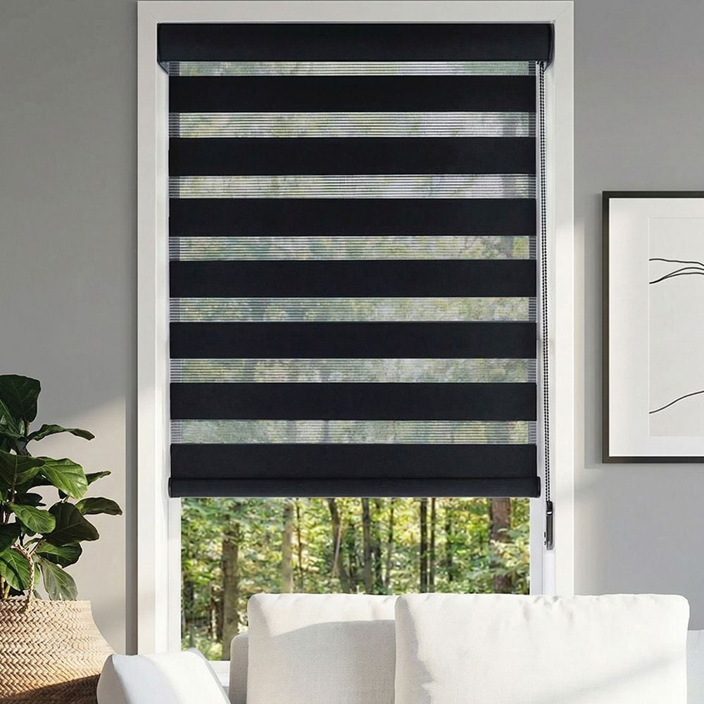 LEVOLOR Light Filtering Zebra Sheer Shades - Emberlyn Raven