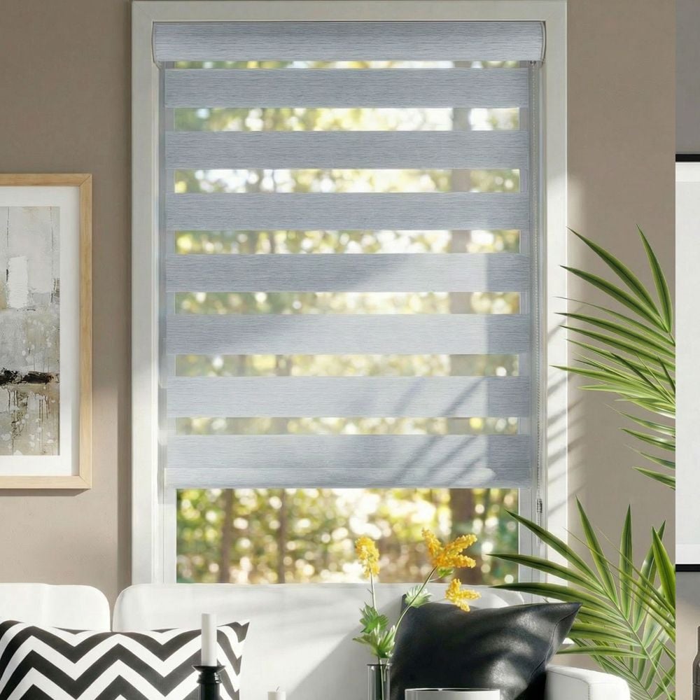 LEVOLOR Room Darkening Zebra Sheer Shades - Mohave Snowfall