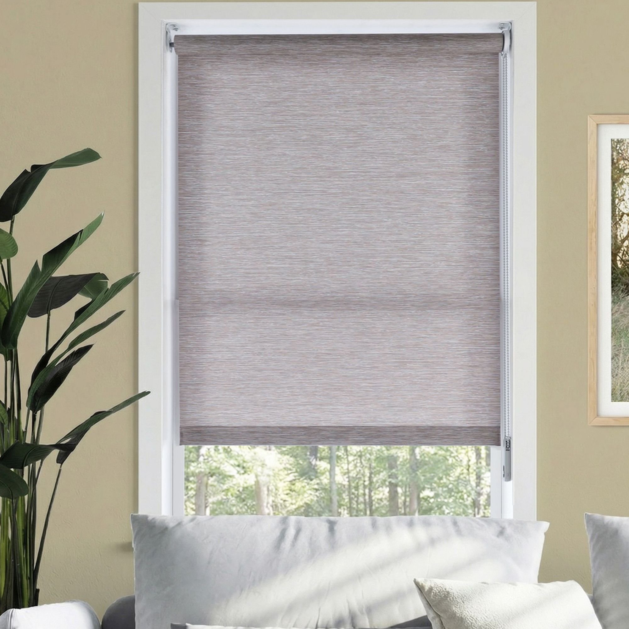 Premium Light Filtering Fabric Roller Shades - London Fog