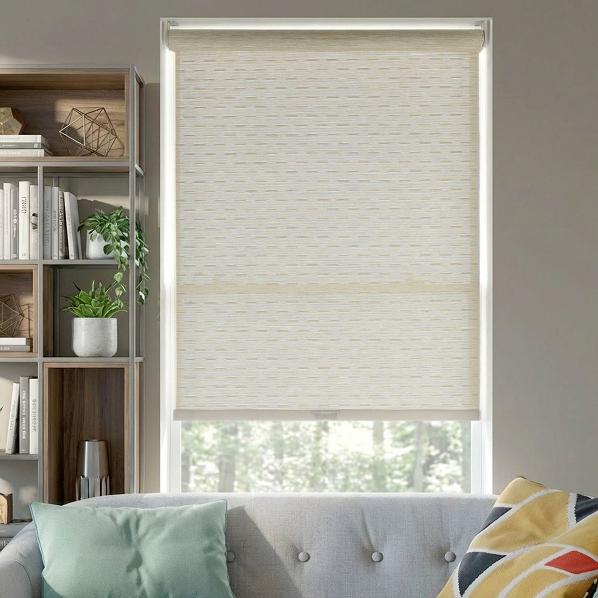 Premium Woven Wood Roller Shades - Straw
