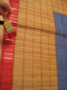 Brush on the red stripes