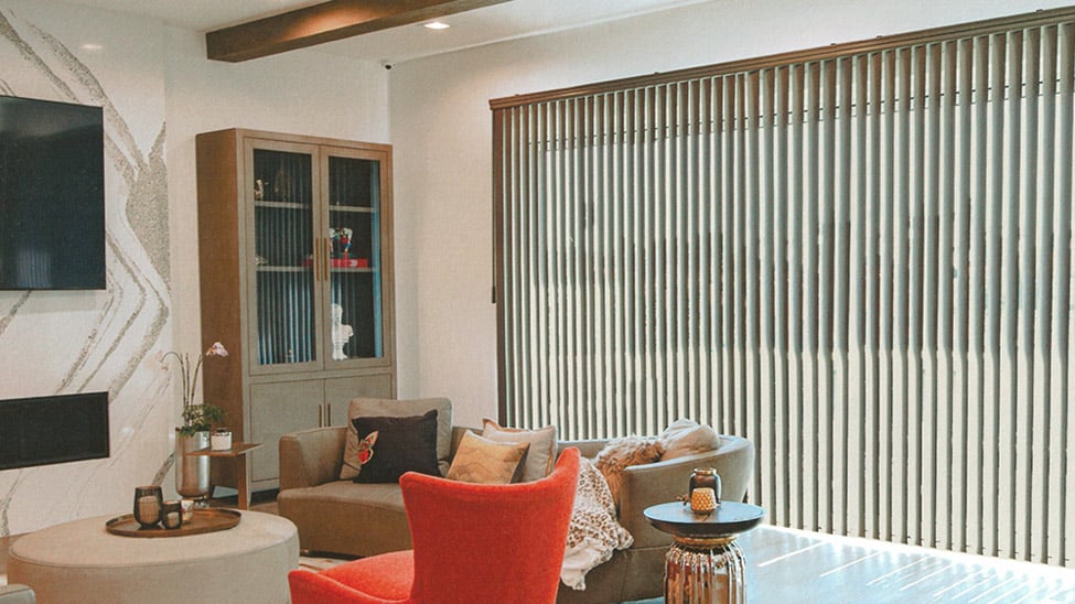 Vertical blinds on sliding doors