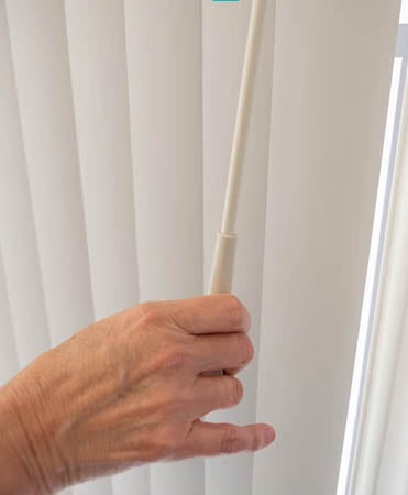 Vertical blinds with control wand