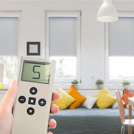 Motorized roller shades with remote control