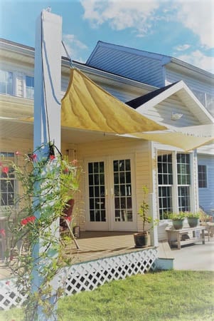 Porch with shade sail