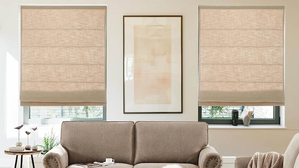 Magnetic shades in living room