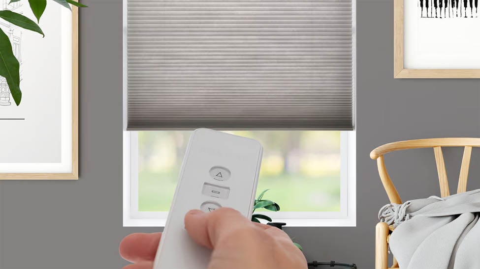 Motorized cellular shade with remote