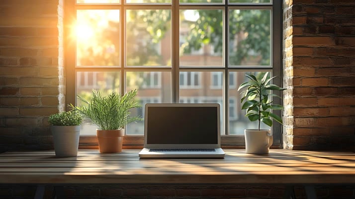 Window with bright sun and no shades