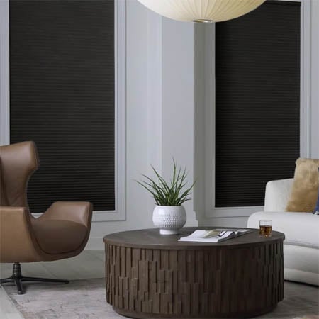Sitting room with blackout shades