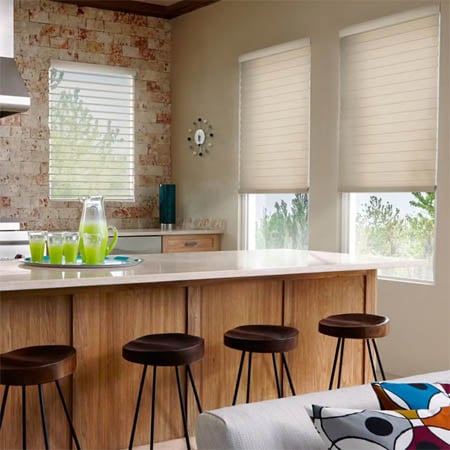 Kitchen with sheer shades