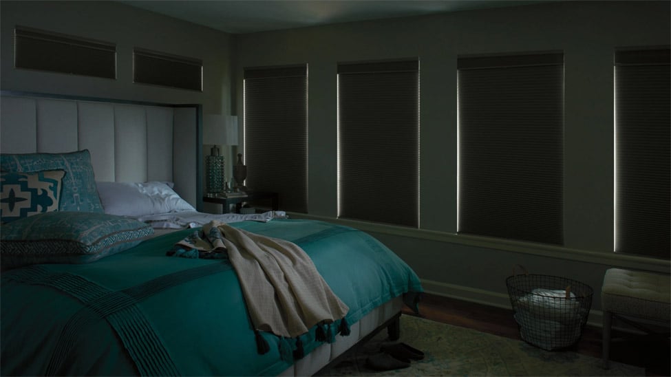 Blackout cellular shades in bedroom