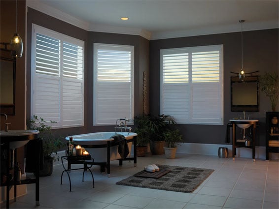 Faux Wood Shutters in a Bathroom