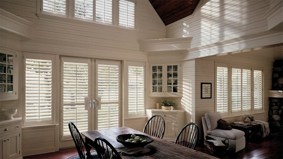 Elegant room with wood shutters