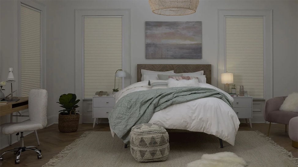 Blackout shades in bedroom