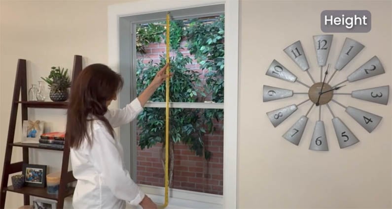 Measure in three places for inside mount