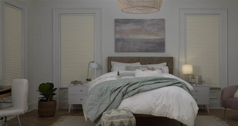 Blackout shades in bedroom