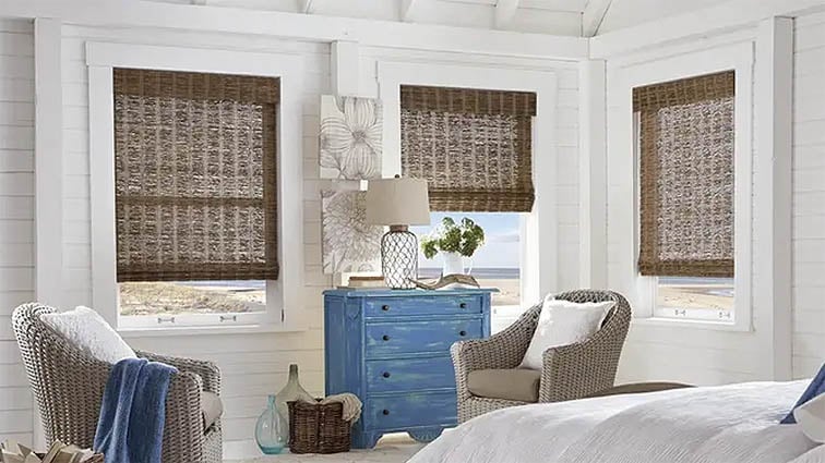 Bamboo shades for sliding doors