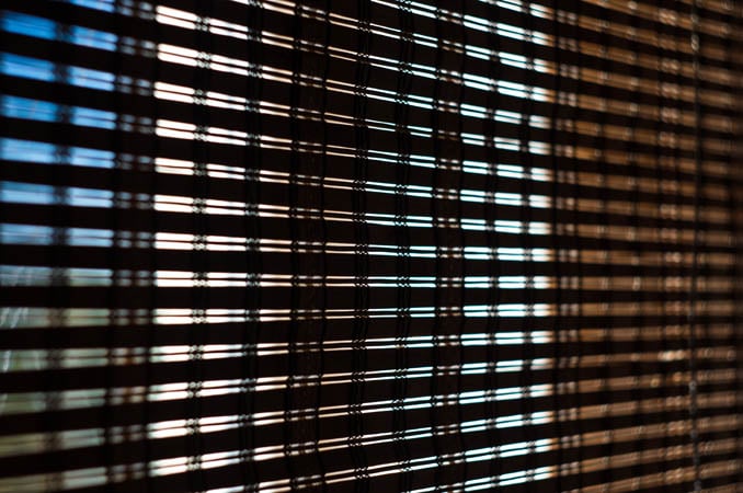 Up close of bamboo shade material