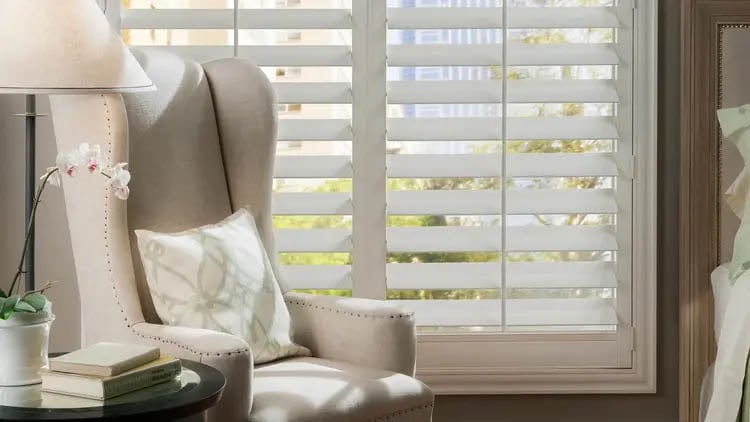 Shutters in a farmhouse style home