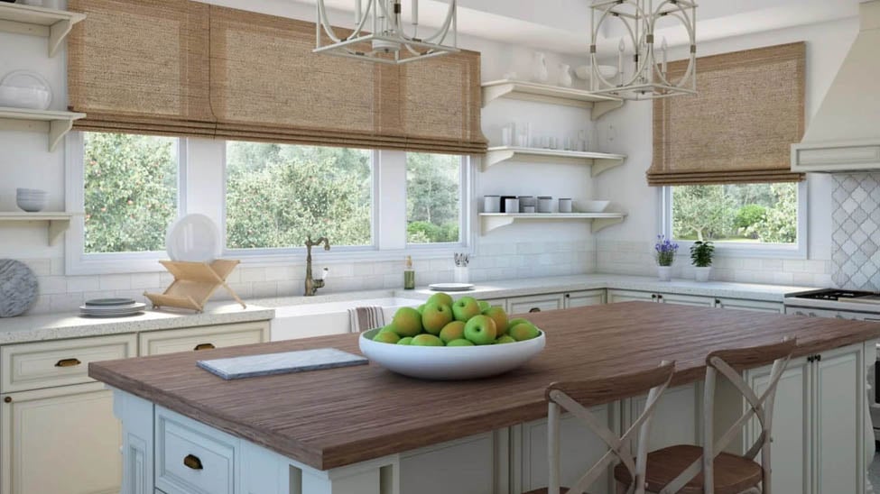 Shortening bamboo shades