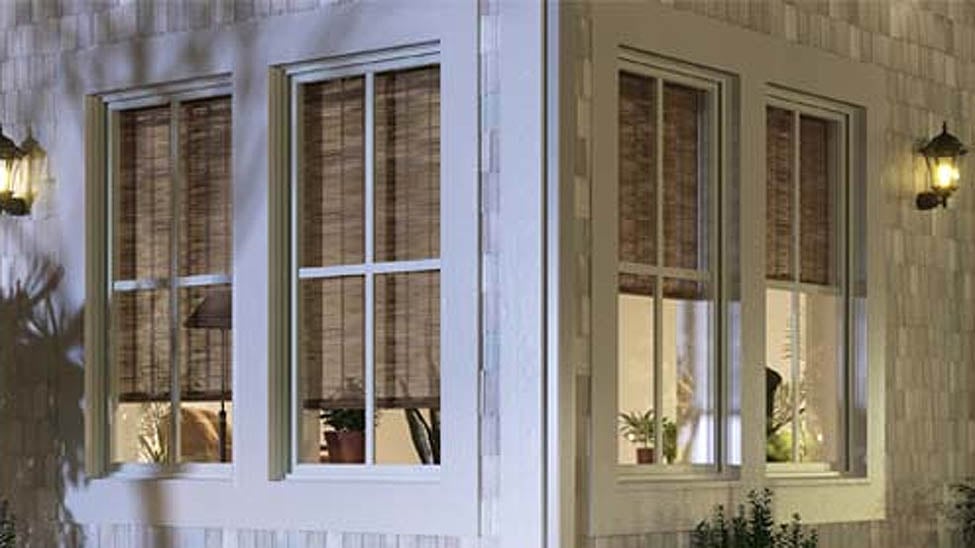 Comparison of bamboo shades inside and outside