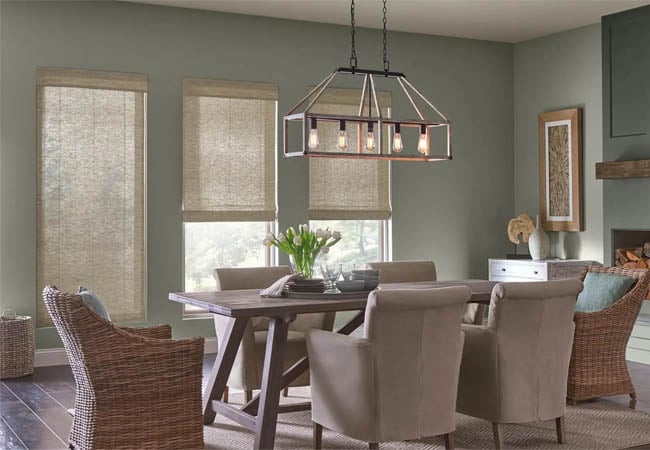 Bamboo shades for modern organic decor